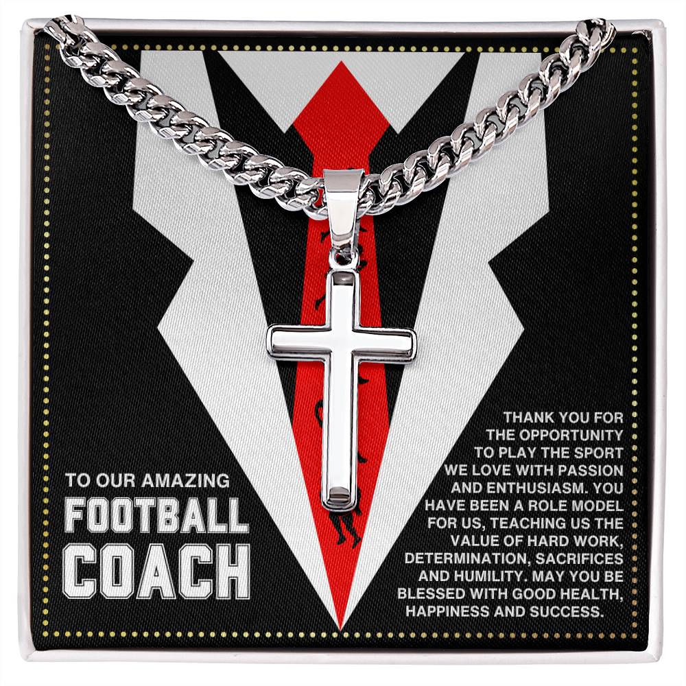 JGF Jewelry Gifts for Family Cross Necklace For Football Coach