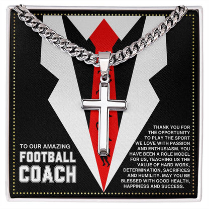 JGF Jewelry Gifts for Family Cross Necklace For Football Coach