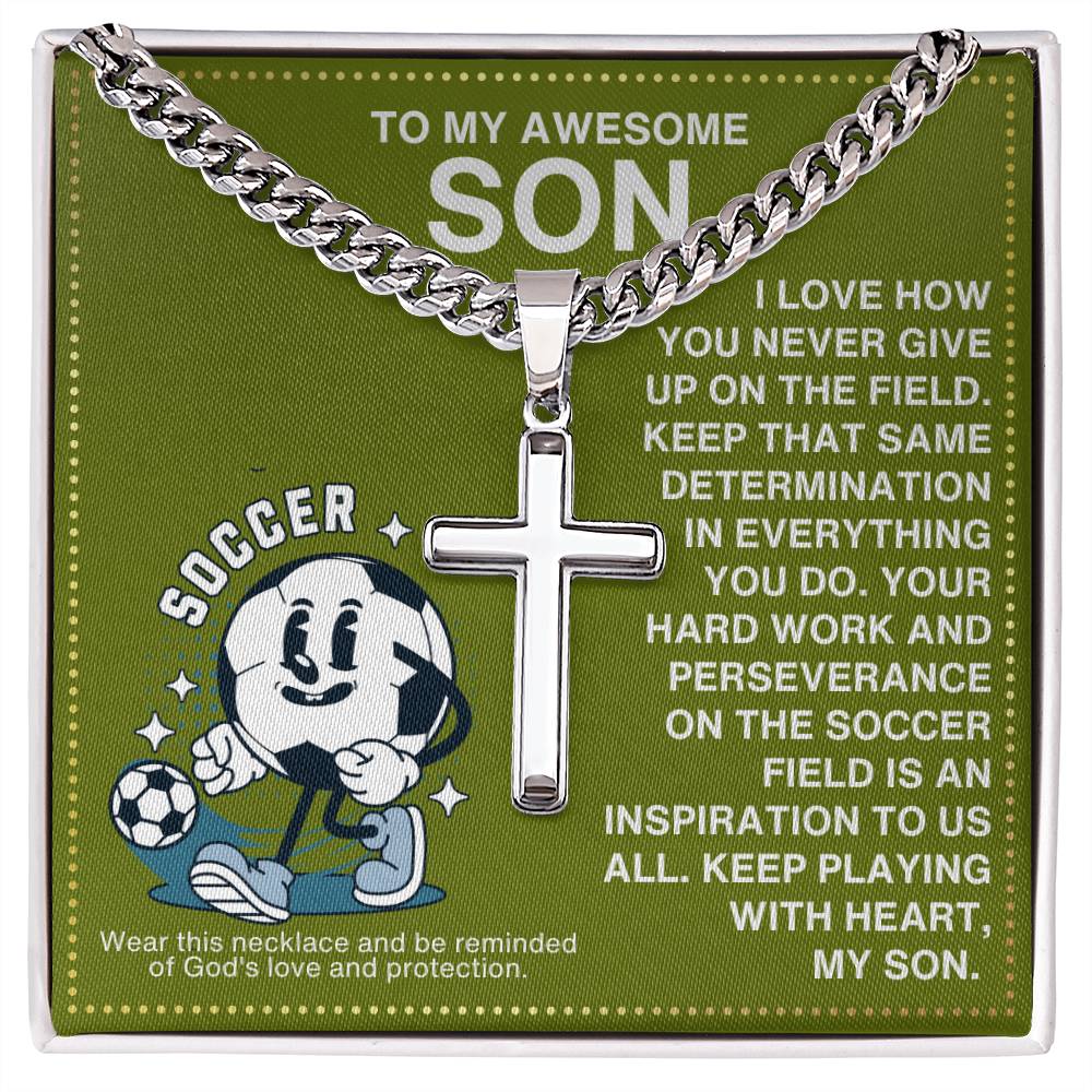 JGF Jewelry Gifts for Family Soccer Cross Necklace