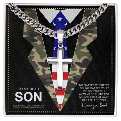 JGF Jewelry Gifts for Family American Flag US Marine Necklace To Men Adult Son Necklace From Mom