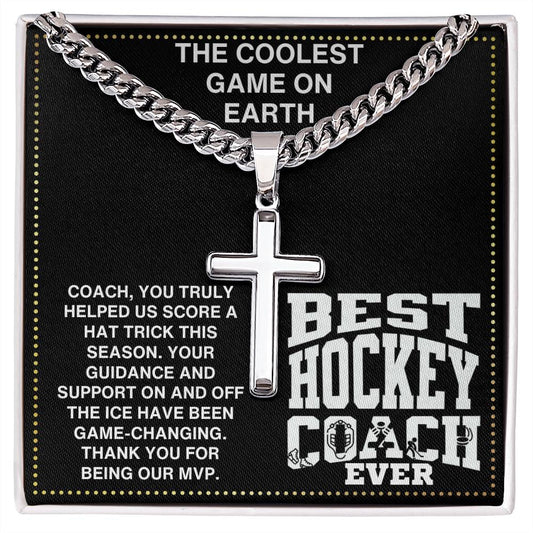 JGF Jewelry Gifts for Family Coach Hockey Necklace