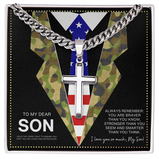 JGF Jewelry Gifts for Family Gifts From Mother To Marine Son Navy Army Cross Necklace