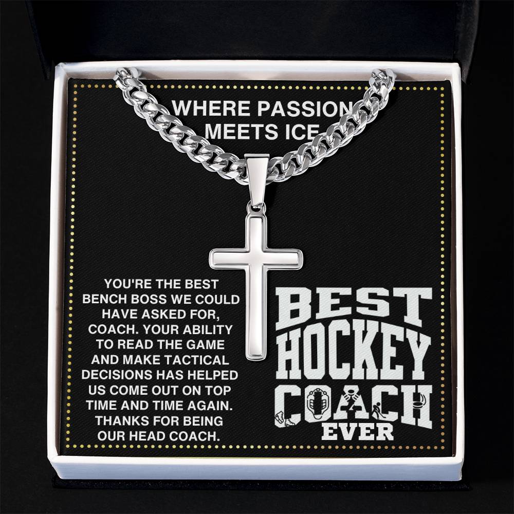 JGF Jewelry Gifts for Family Thank You Coach Ice Hockey Necklace