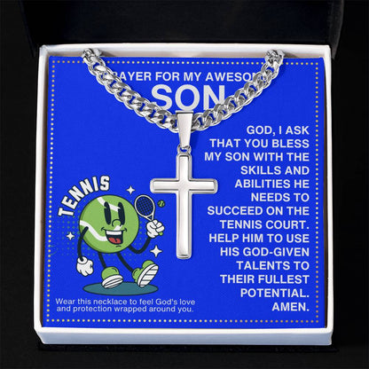 JGF Jewelry Gifts for Family Cross Tennis Necklace For Boys