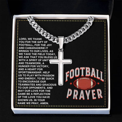 JGF Jewelry Gifts for Family Cross Football Necklace Prayer