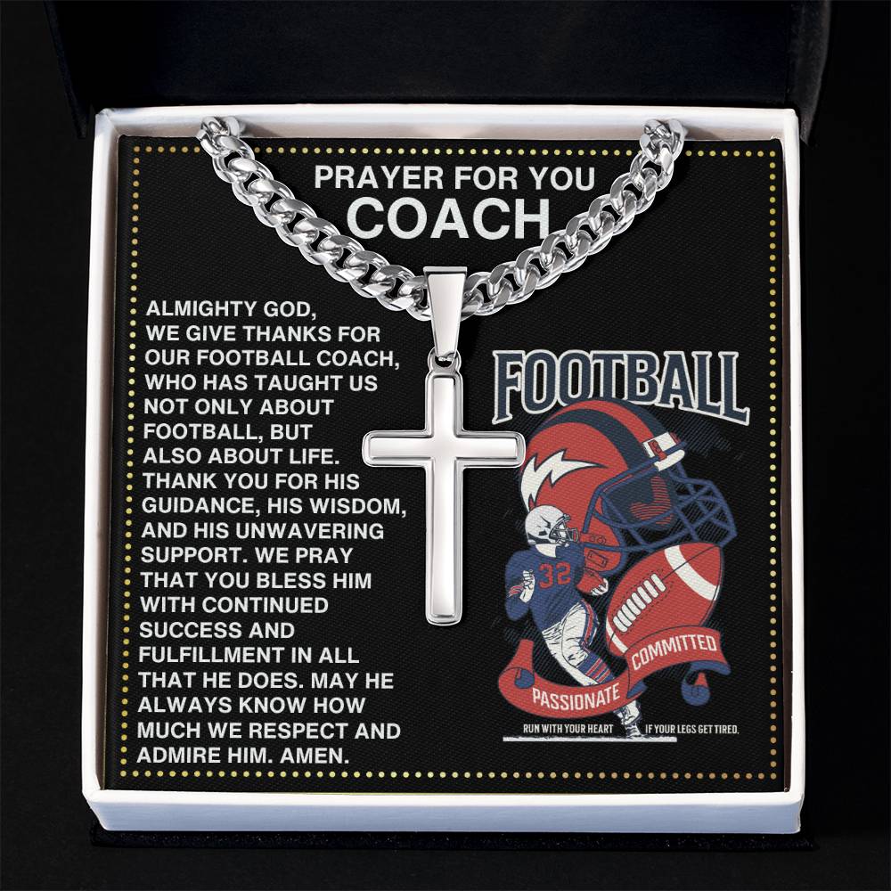 JGF Jewelry Gifts for Family Football Prayer Thank You Coach Card