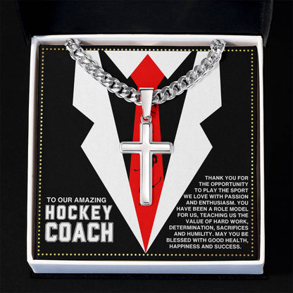 JGF Jewelry Gifts for Family Hockey Coach Necklace For Men