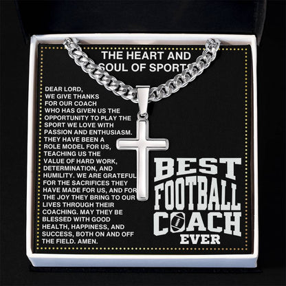 JGF Jewelry Gifts for Family Cross Necklace For Assistant Football Coach