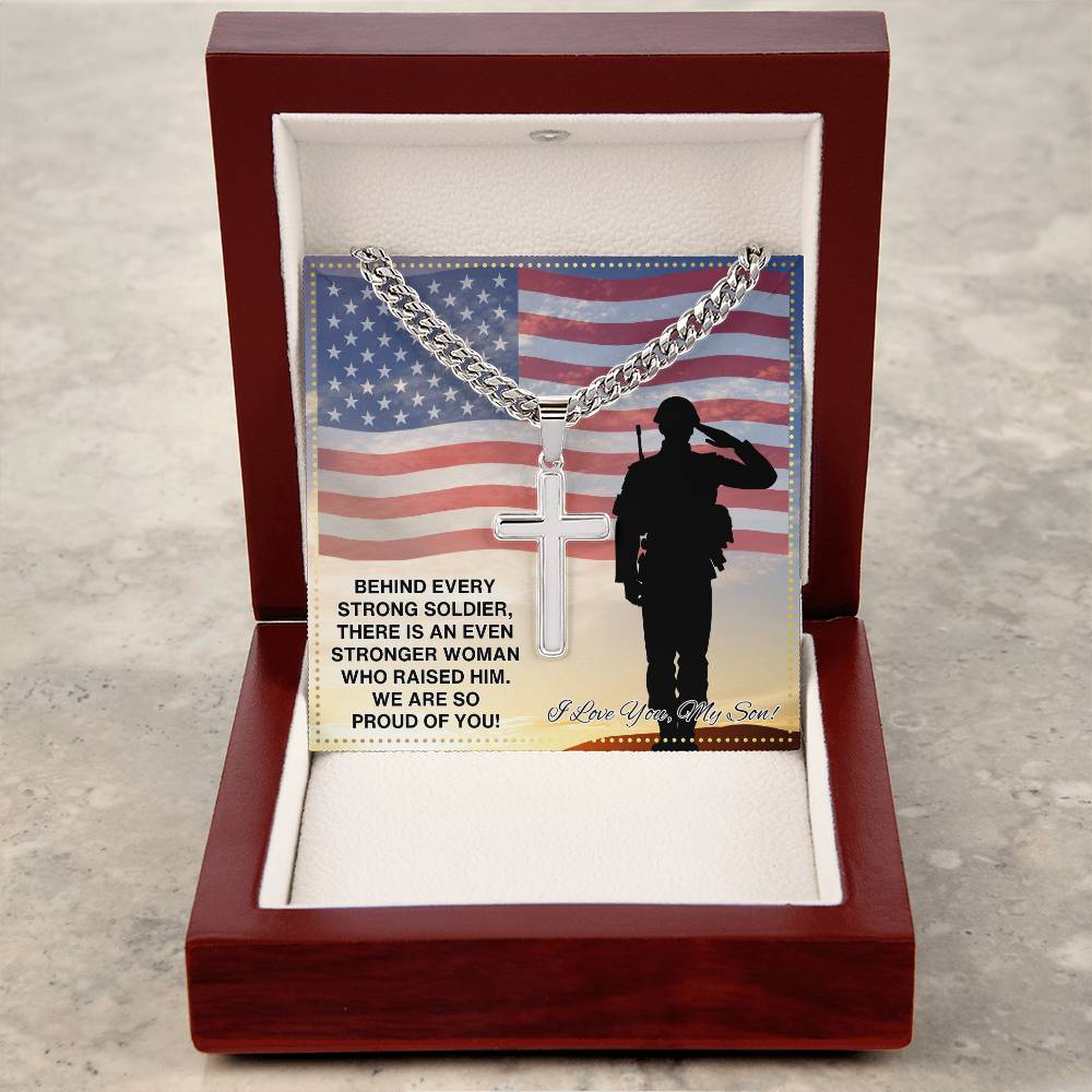 JGF Jewelry Gifts for Family Military Necklace For Men Cross Necklace For My Son