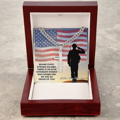 JGF Jewelry Gifts for Family Military Necklace For Men Cross Necklace For My Son