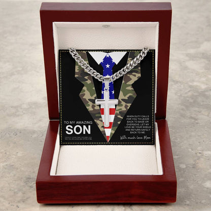 JGF Jewelry Gifts for Family  US Army Navy Cross Necklaces For Men To Son Necklace From Mom