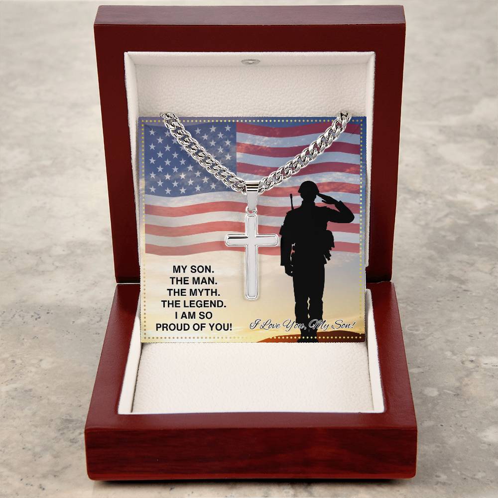 JGF Jewelry Gifts for Family Army Cross Necklace For Men