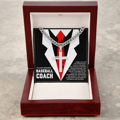 JGF Jewelry Gifts for Family Baseball Cross Necklace For Coach