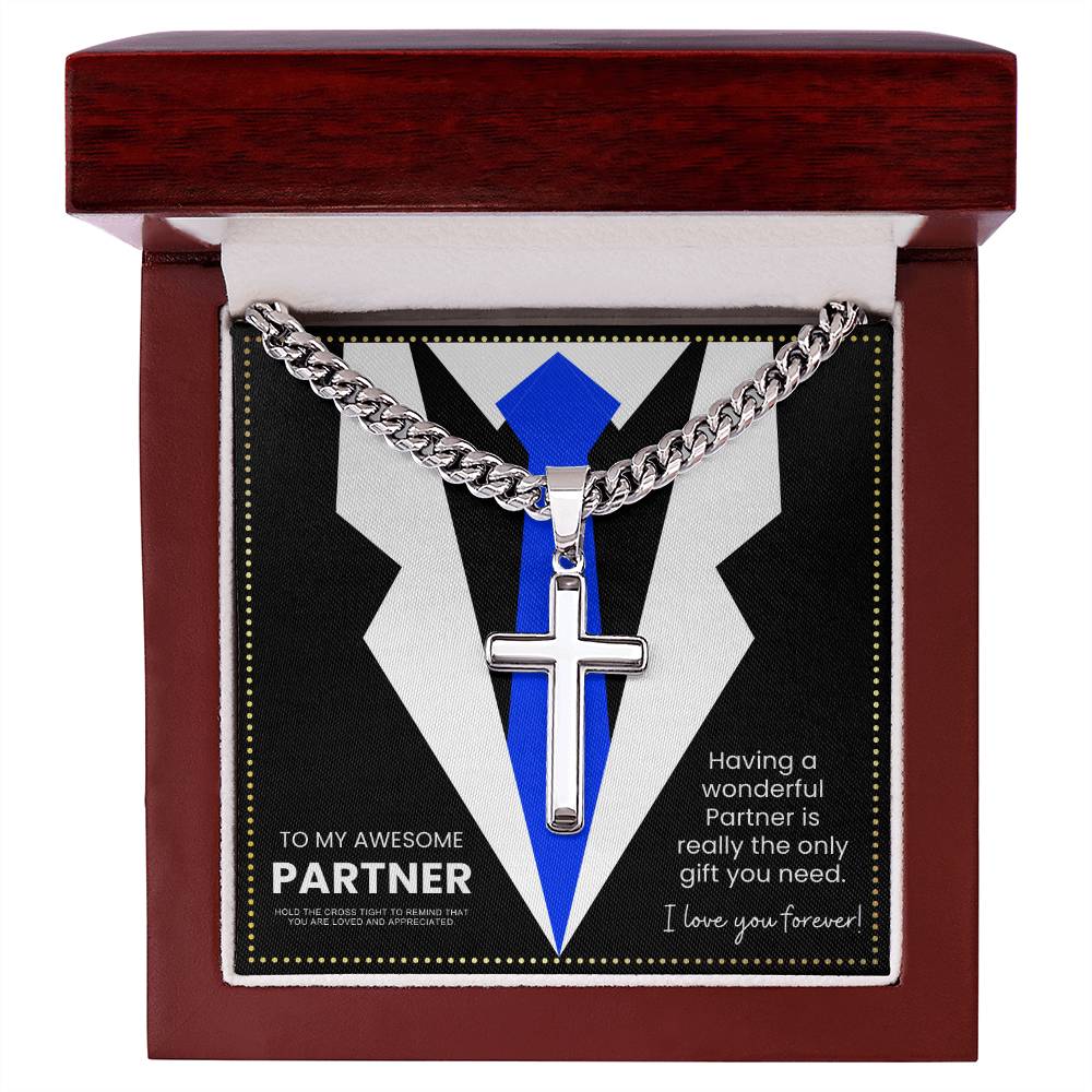 JGF Jewelry Gifts for Family Cross Necklace For My Partner For Him
