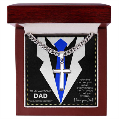 JGF Jewelry Gifts for Family Silver Cross Necklace For My Dad