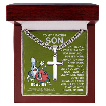 JGF Jewelry Gifts for Family Bowling Cross Necklace