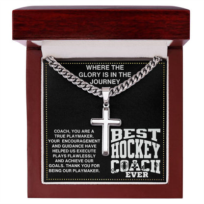 JGF Jewelry Gifts for Family Thank You Coach Hockey Necklace For Men