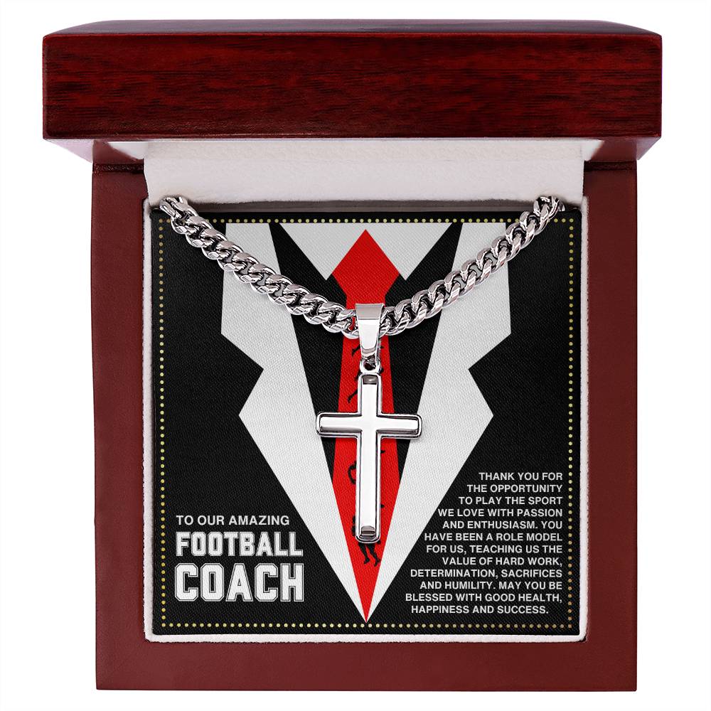 JGF Jewelry Gifts for Family Cross Necklace For Football Coach