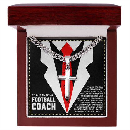 JGF Jewelry Gifts for Family Cross Necklace For Football Coach