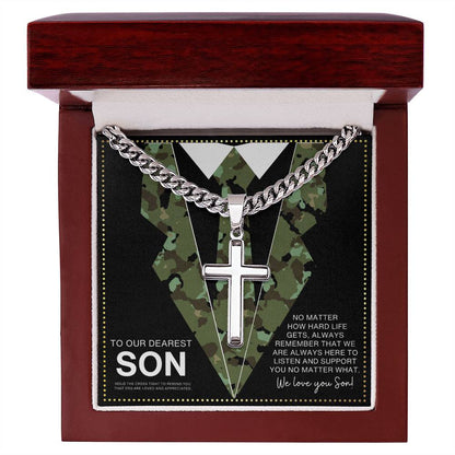JGF Jewelry Gifts for Family  Army Son Gifts From Mom and Dad US Navy Necklace
