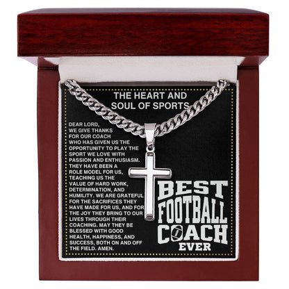 JGF Jewelry Gifts for Family Cross Necklace For Assistant Football Coach