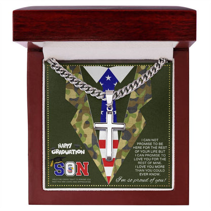 JGF Jewelry Gifts for Family Army Gifts for Men in Military Graduation Gifts For My Son Cross Necklace