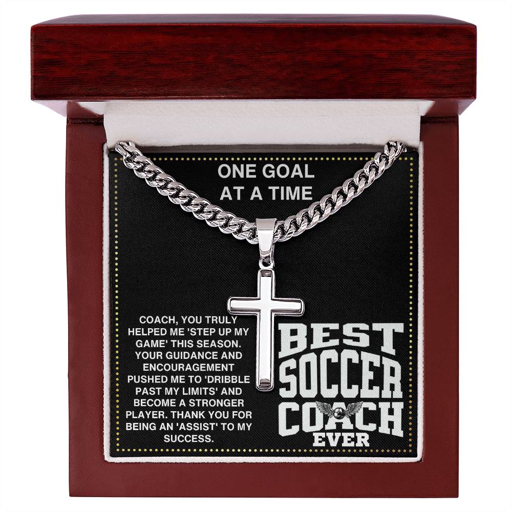 JGF Jewelry Gifts for Family Thank You Coach Soccer Cross Necklace