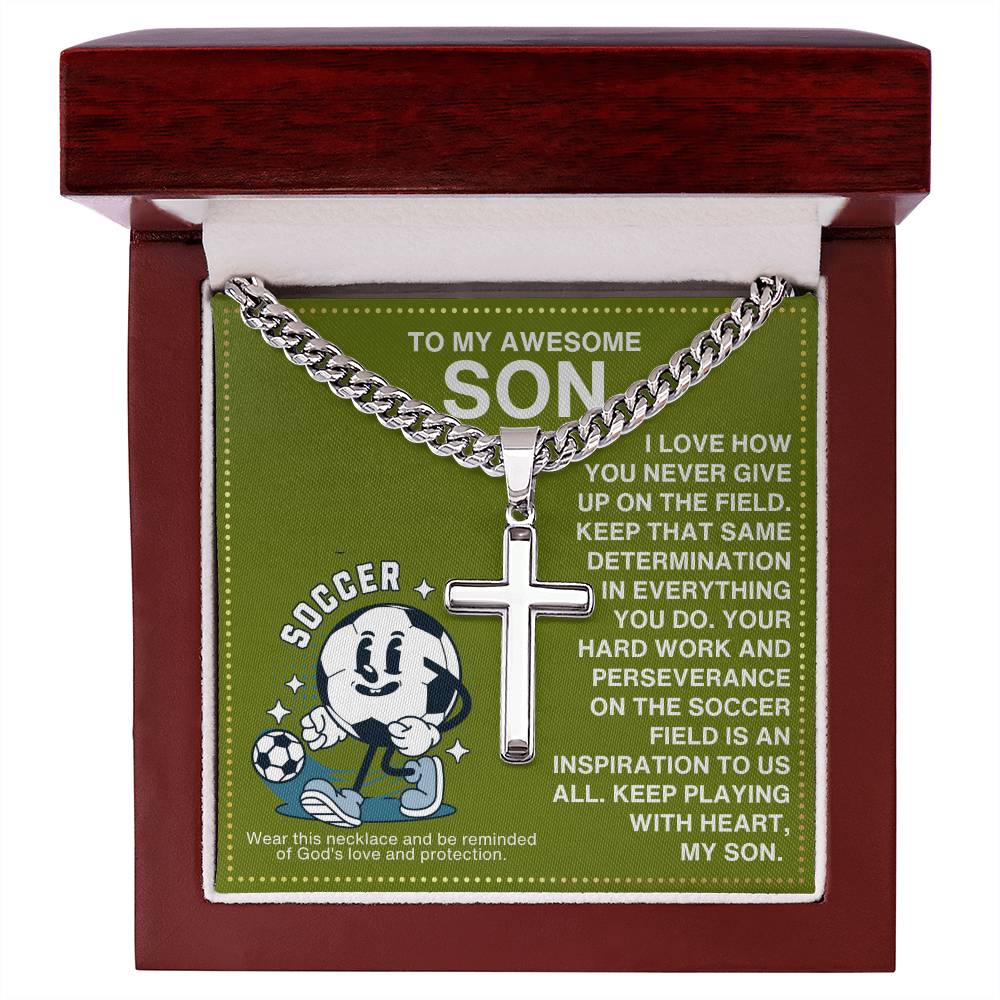 JGF Jewelry Gifts for Family Soccer Cross Necklace