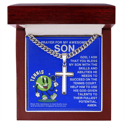 JGF Jewelry Gifts for Family Cross Tennis Necklace For Boys