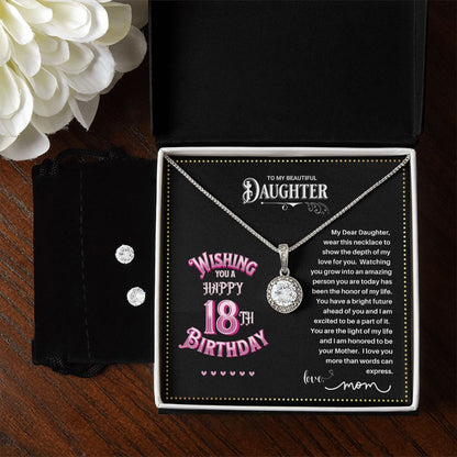 JGF Jewelry Gifts for Family | 18th Birthday Gifts for Girls | Silver Sterling Necklace and Earrings