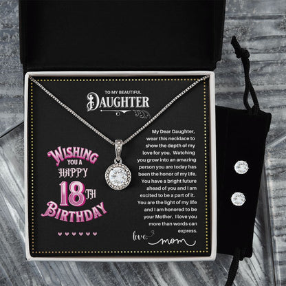 JGF Jewelry Gifts for Family | 18th Birthday Gifts for Girls | Silver Sterling Necklace and Earrings