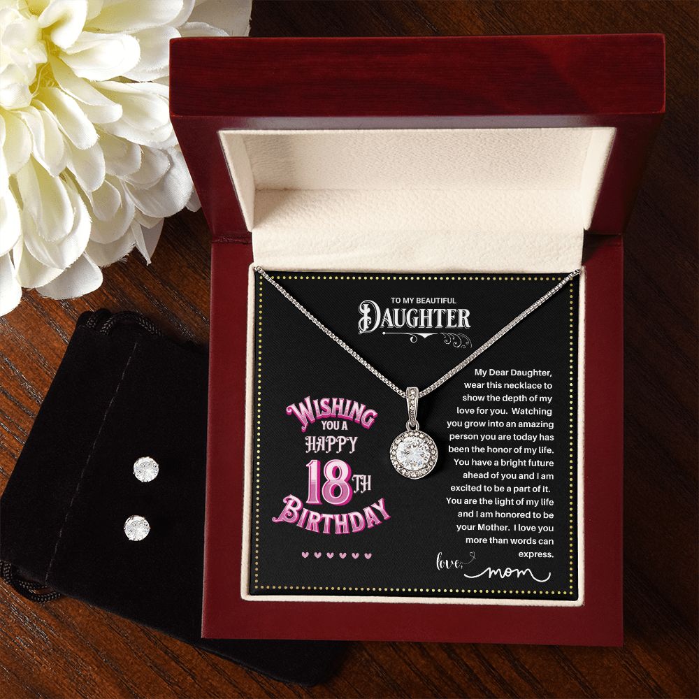JGF Jewelry Gifts for Family | 18th Birthday Gifts for Girls | Silver Sterling Necklace and Earrings