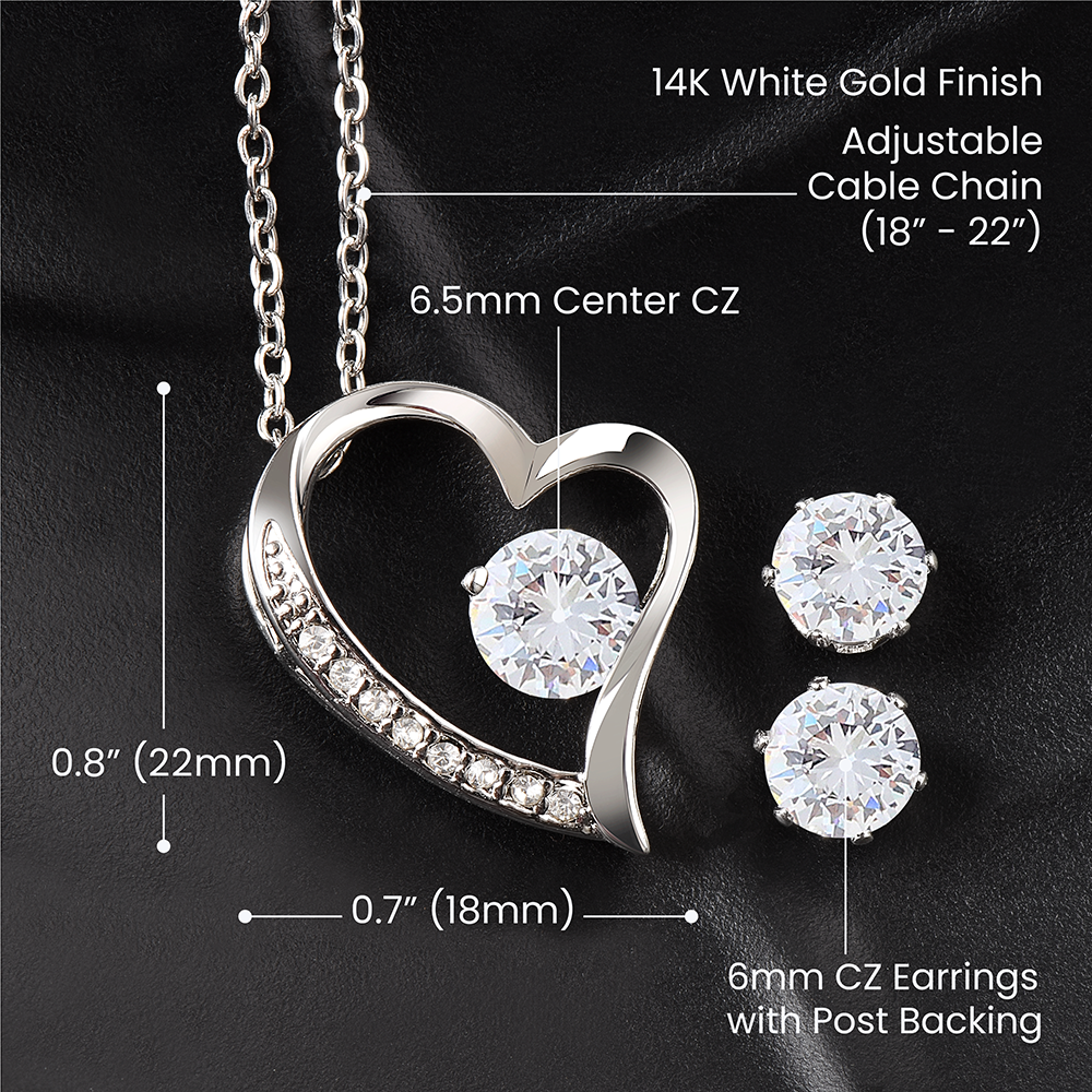 JGF Jewelry Gifts for Family | 16 Year Old Girl Birthday Gift Ideas | Heart Necklace And Earring Sets For Women