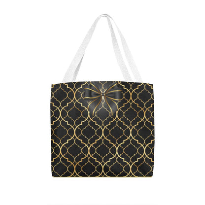 JGF Tote Bag Black Gold with Ribbon