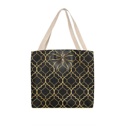 JGF Tote Bag Black Gold with Ribbon