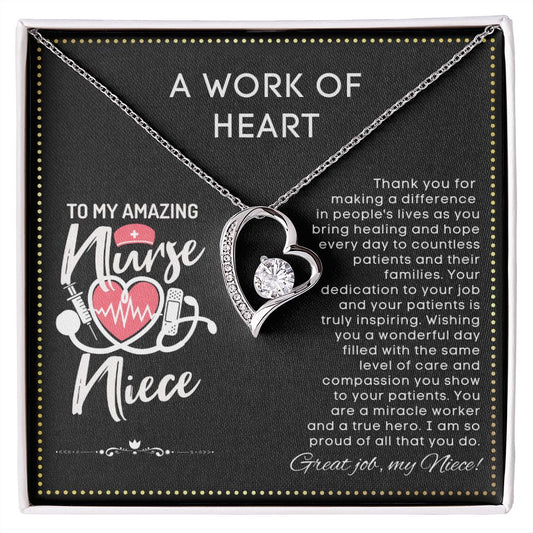 JGF Jewelry Gifts for Family | My Favorite Nurse Calls Me Niece | Nurse Practitioner Graduation Necklace Gift