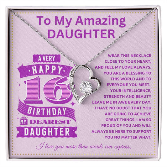JGF Jewelry Gifts for Family Sweet 16 Birthday Card Gifts for Sixteen  16th To My Daughter