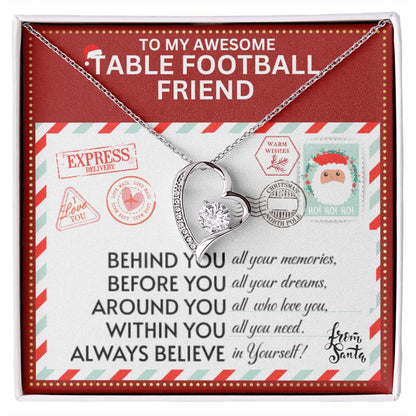 JGF Jewelry Gifts for Family To My BFF Bestie Heart Necklace For Table Football Female Friend