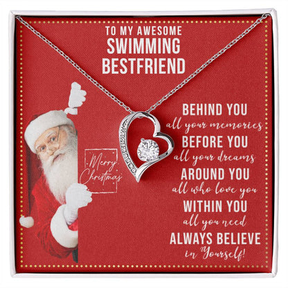 JGF Jewelry Gifts for Family To My BFF Bestie Heart Necklace For Swimming Female Friend