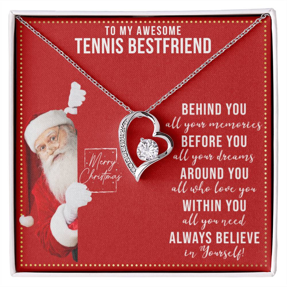 JGF Jewelry Gifts for Family To My BFF Bestie Heart Necklace For Tennis Female Friend