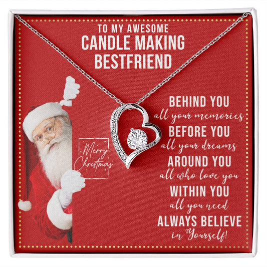 JGF Jewelry Gifts for Family Gift To My Bestie BFF Heart Necklace For Candle Making Female Friend