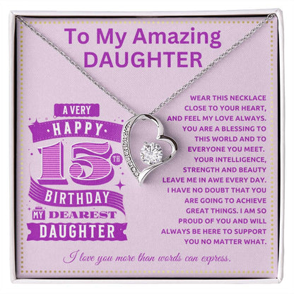 JGF Jewelry Gifts for Family 15th Birthday Card Daughter Turning 15 Year Old
