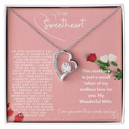 JGF Jewelry Gifts for Family Happy Valentine To My Wife Necklace From Husband