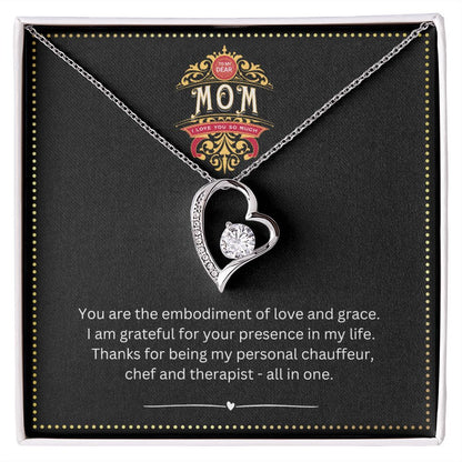 JGF Jewelry Gifts for Family | Dainty Sterling Silver Heart Necklace for Women | Funny Message Card Jewelry for Mom