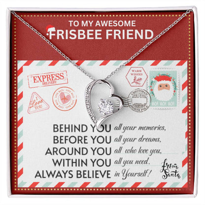 JGF Jewelry Gifts for Family To My BFF Bestie Heart Necklace For Frisbee Female Friend