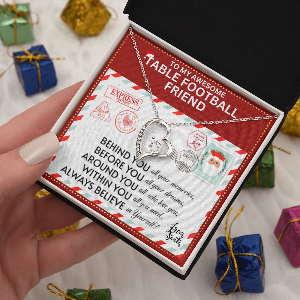 JGF Jewelry Gifts for Family To My BFF Bestie Heart Necklace For Table Football Female Friend