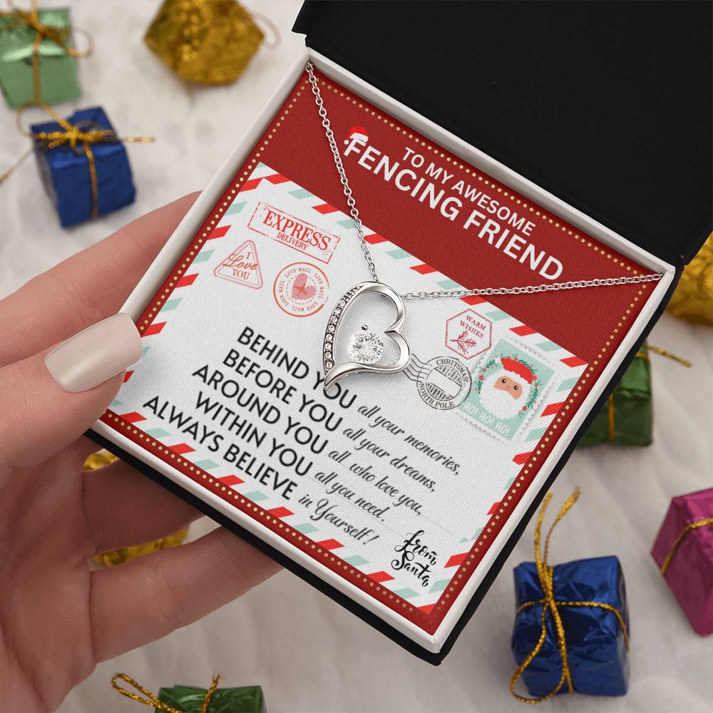 JGF Jewelry Gifts for Family To My BFF Bestie Heart Necklace For Fencing Female Friend