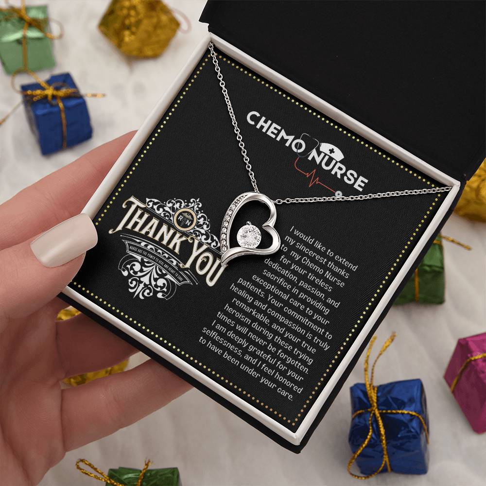 JGF Jewelry Gifts for Family Chemo Nurse RN Thank You Gifts for Women Heart Necklace