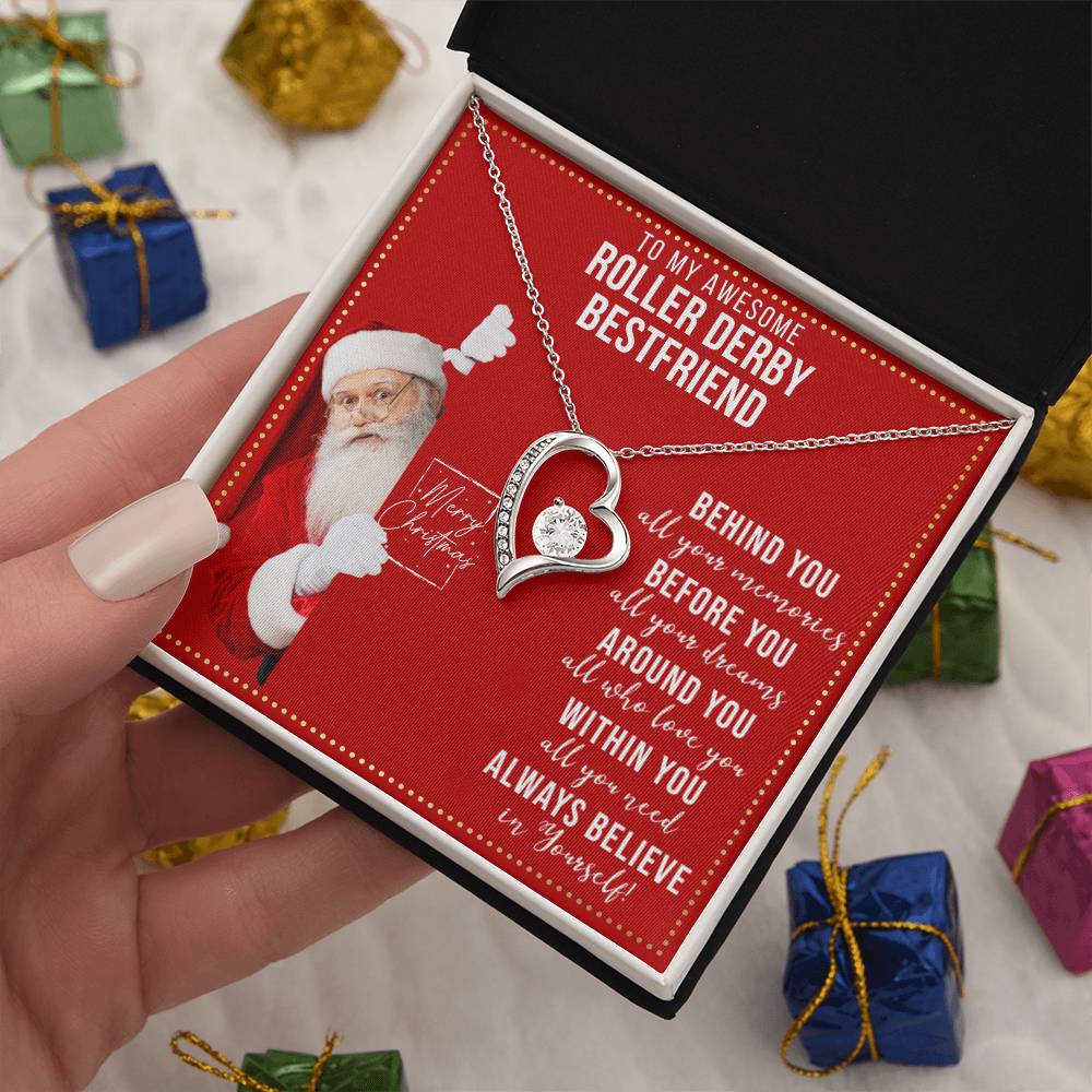 JGF Jewelry Gifts for Family To My BFF Heart Necklace Gift For Roller Derby Adult Female Friend