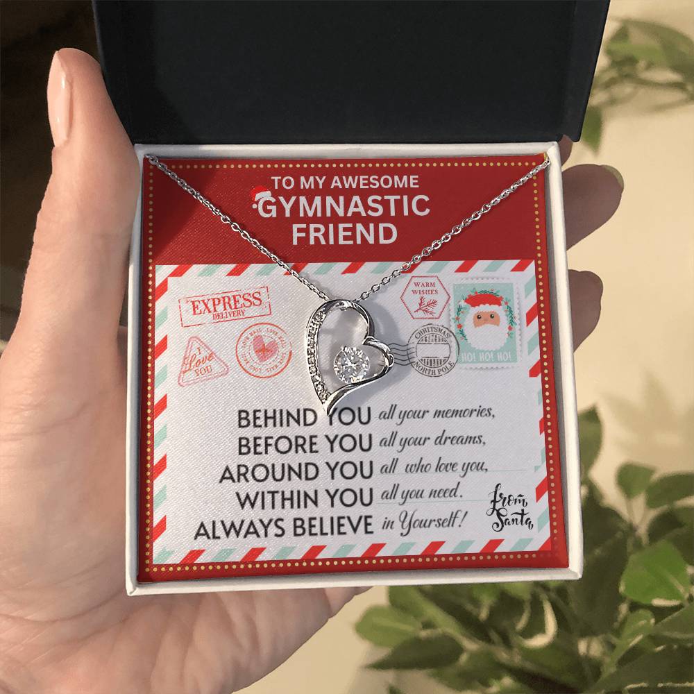 JGF Jewelry Gifts for Family To My BFF Bestie Heart Necklace For Gymnastic Female Friend